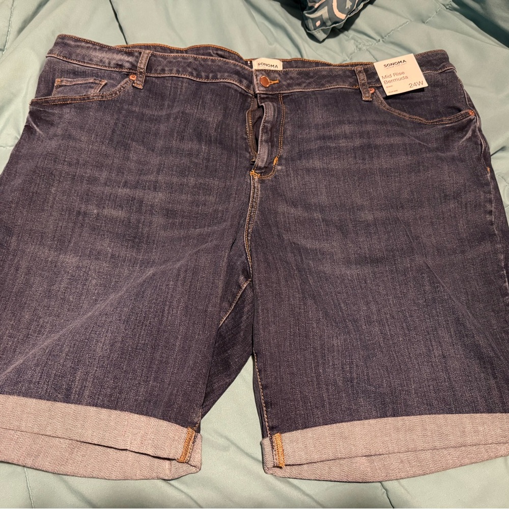 Sonoma Size 24w Mid Rise Bermuda Shorts